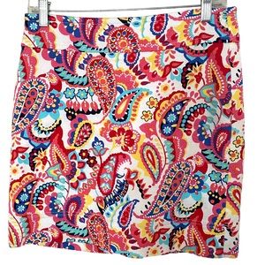 Talbots Paisley Print Lined Mini Skirt Size 4 Petite